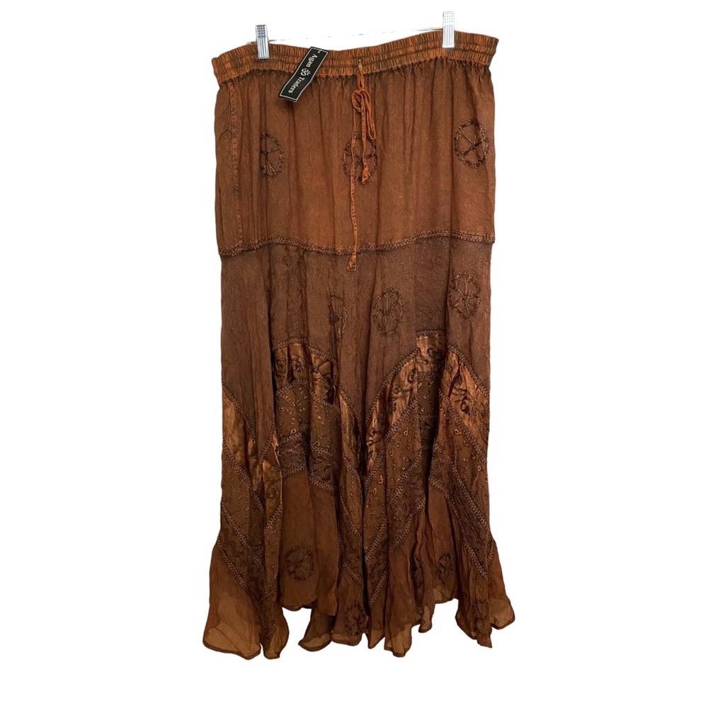 NWT Agan Traders Rust-colored Embroidered Skirt Size 2X/3X